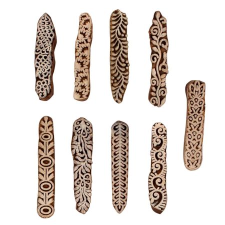 Set of 9 Piece New Mix Wooden Printing Blocks